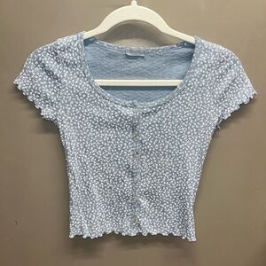Brandy Melville Blue Floral Top